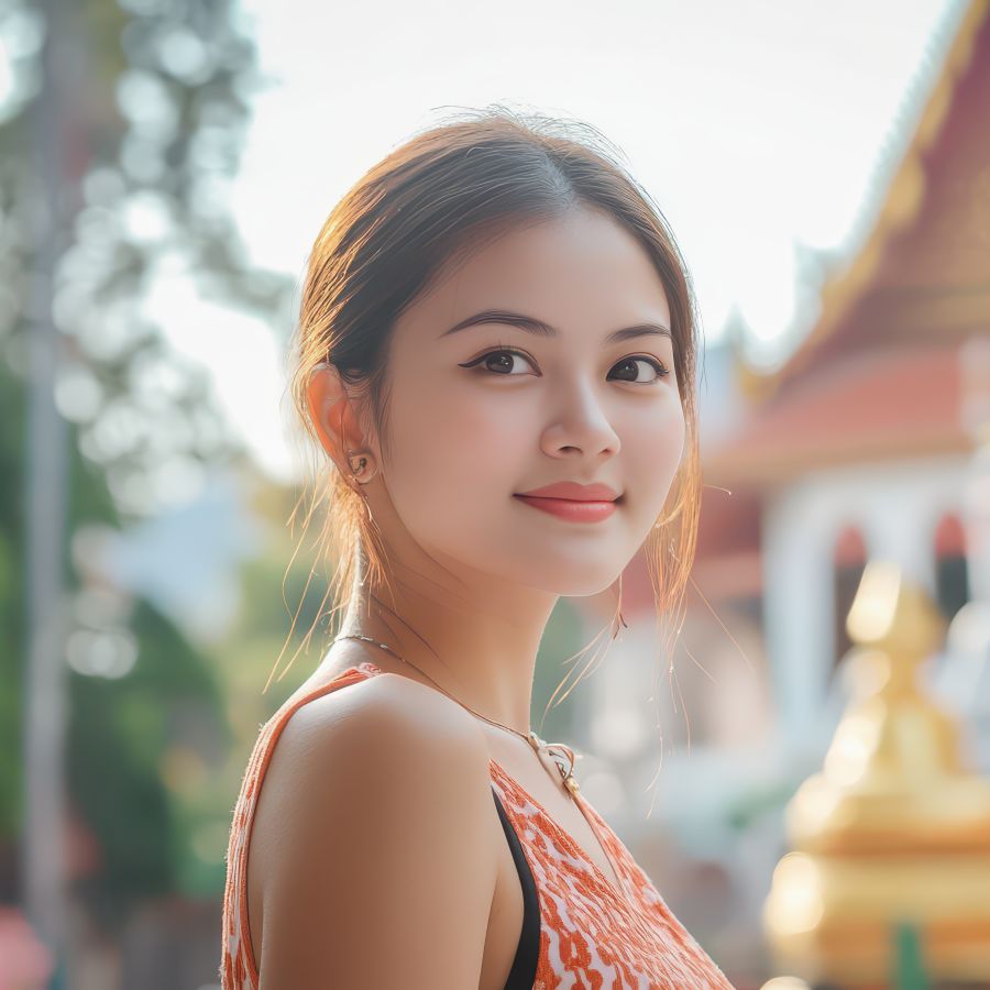 Thailändische Frau als Symbol für persönlichen Service und Gastfreundschaft in Phuket