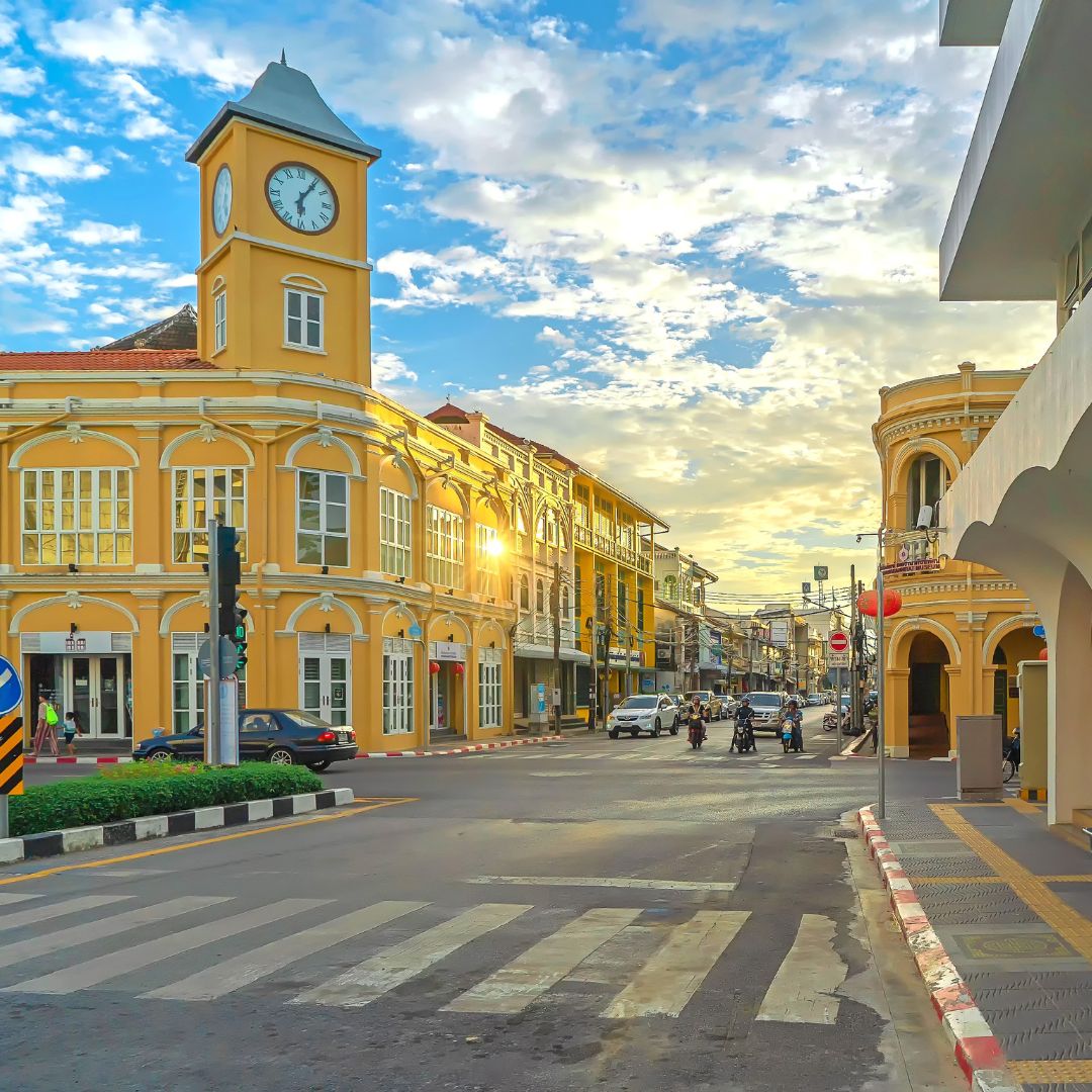 Phuket Old Town mit historischer Architektur in Phuket, Thailand