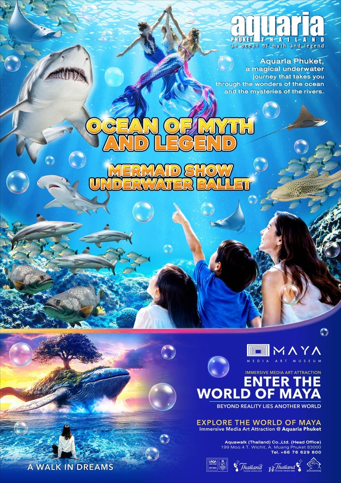 Aquaria Phuket mit Mermaid Show, Unterwasserwelt und MAYA Museum